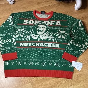 ELF Green and Red Crewneck Sweater